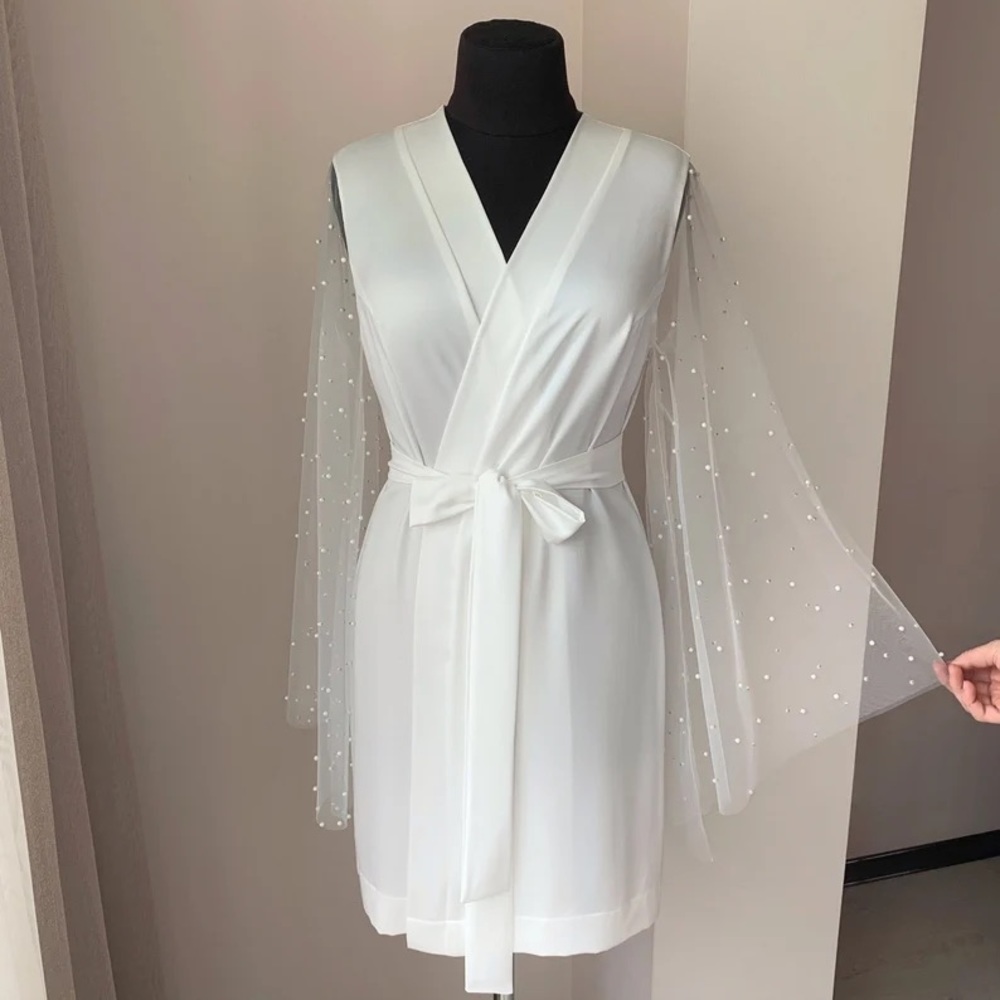 White bridal robe